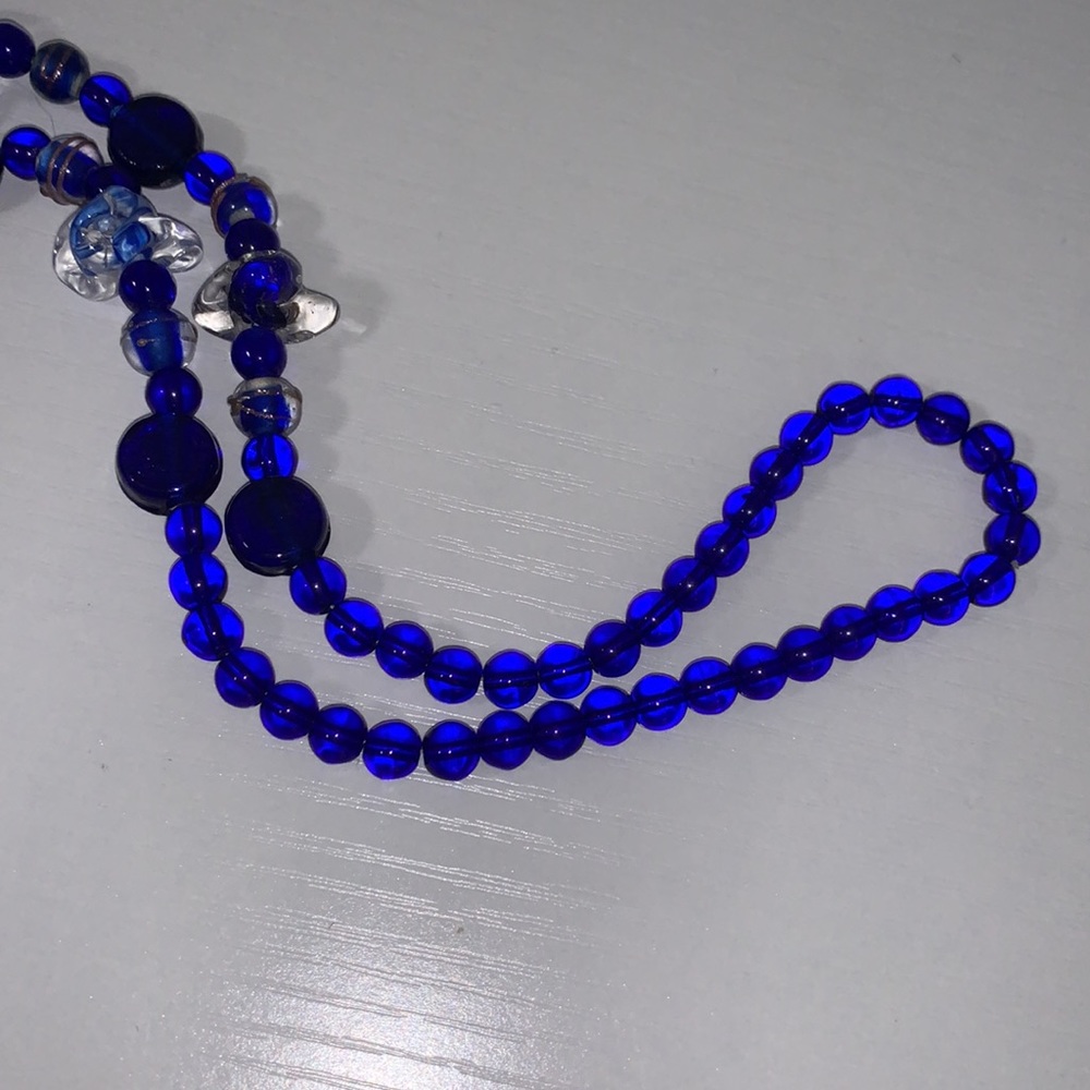 BLUE SEA-GLASS NECKLACE AND EARRINGS - Picture 8 of 8